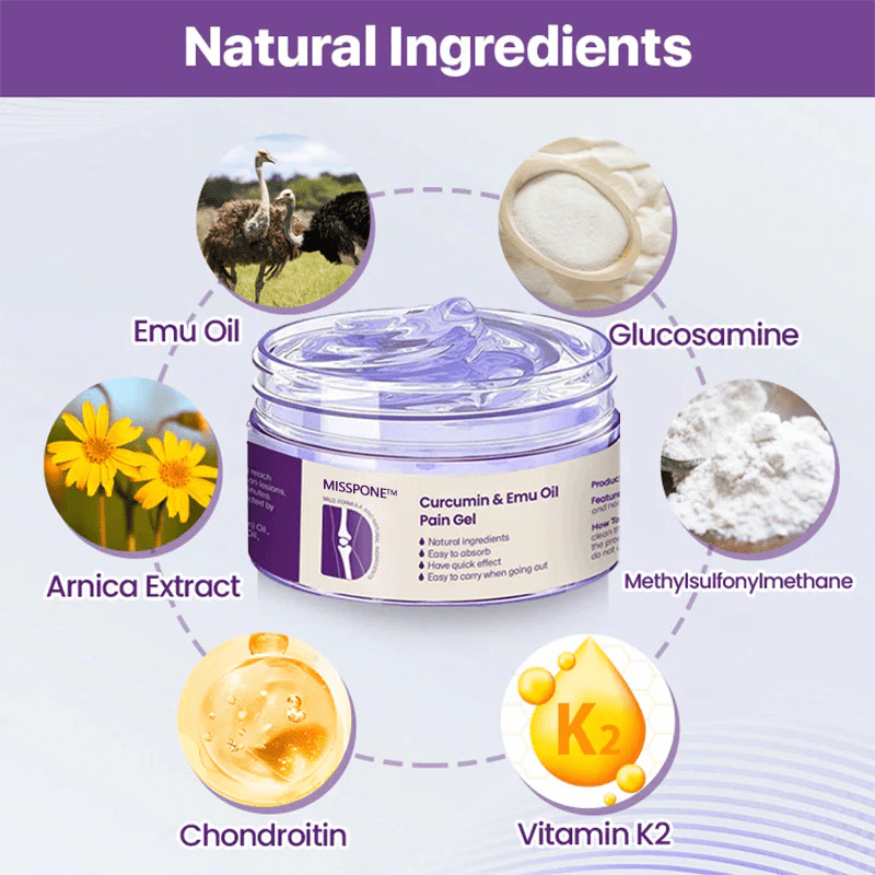 Misspone™ Curcumin & Emu Oil Pain Gel - Backed by US Osteopathic Experts - Avolen