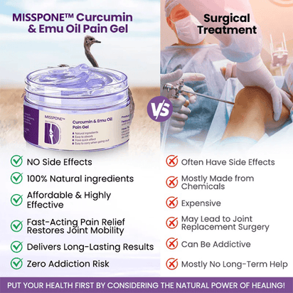 Misspone™ Curcumin & Emu Oil Pain Gel - Backed by US Osteopathic Experts - Avolen
